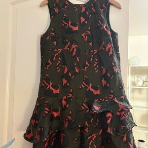 Banana Republic Black and Red Fit and Flare Cocktail Dress